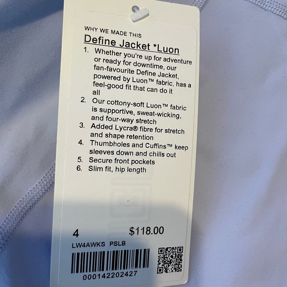 LULULEMON DEFINE JACKET NWT - Picture 4 of 4